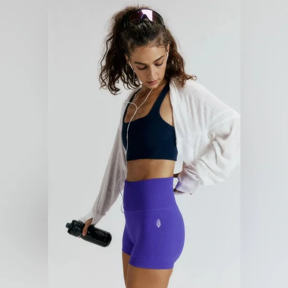 NWOT FP Movement Good Karma Running Shorts - Deep Sea - Size XL - Picture 3 of 16